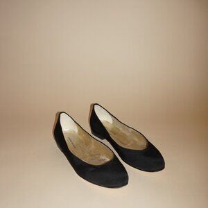 “Andrea Carrano” Grosgrain Black Ballet Flats - Size 39.5